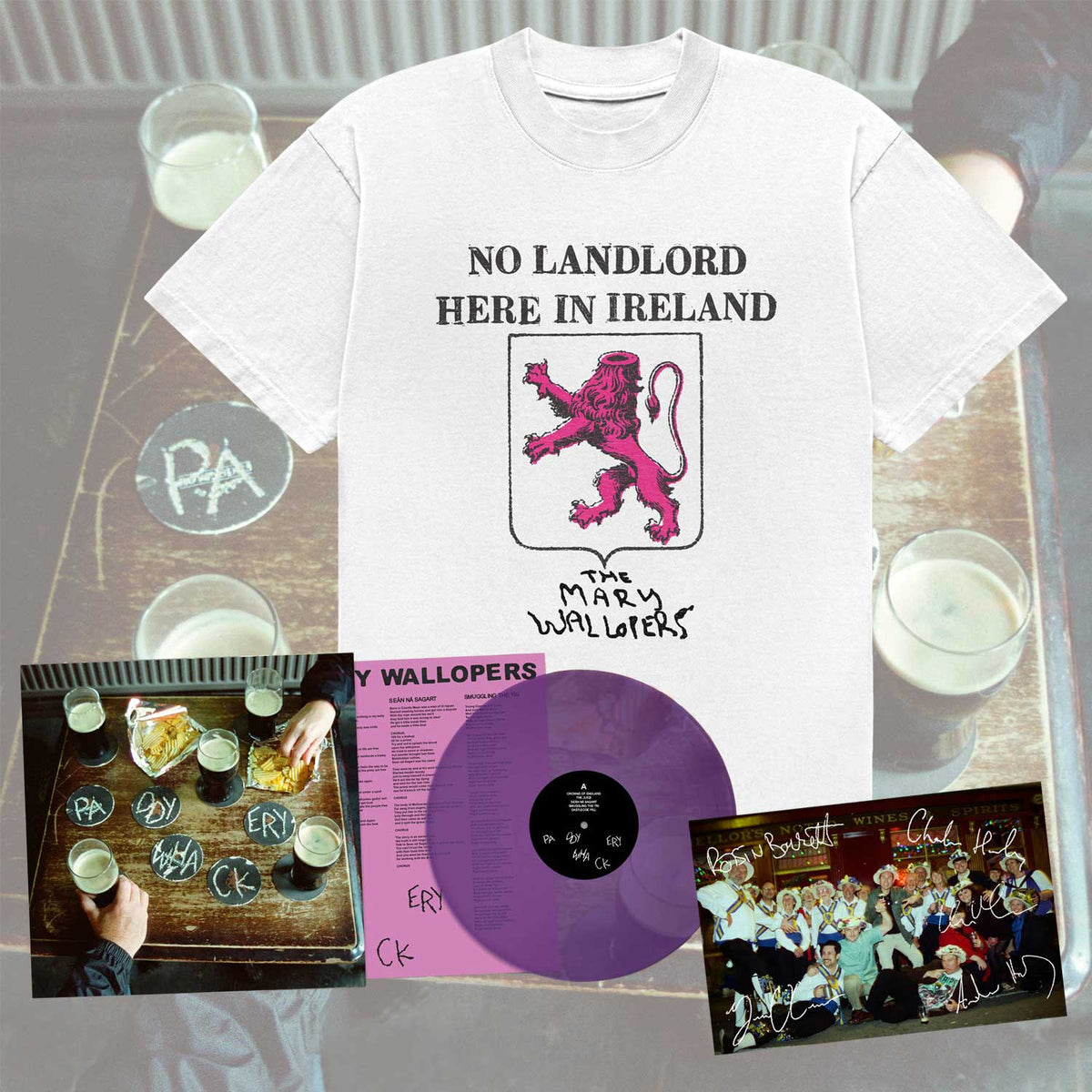 No Landlord Tee + Paddywhackery Purple LP (Ltd Edition Store Exclusive) Bundle